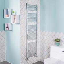 Bathroom Straight Heated Towel Rail Radiator Ladder Warmer Chrome All sizes