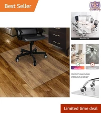 Clear PVC Chair Mat for Hard Floors 36x48 in Protects Wood Tile Office Home
