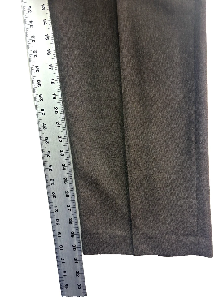 Calça social vintage anos 90 Haggar 34x31 verde escuro EUA lã cintura alta plissada - Imagem 4 de 4