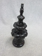 Unused  Large Heavy Detailed NEWEL POST Architectural Stair Finial  BLACK BRASS