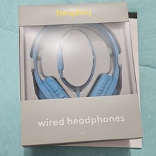 Heyday Wired Headphones Blue 3.5mm Jack Comfort Fit Headband Microphone Remote