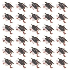 50pcs Graduation Cap Charms with Diploma - Metal Cute Pendants Beads for DIY
