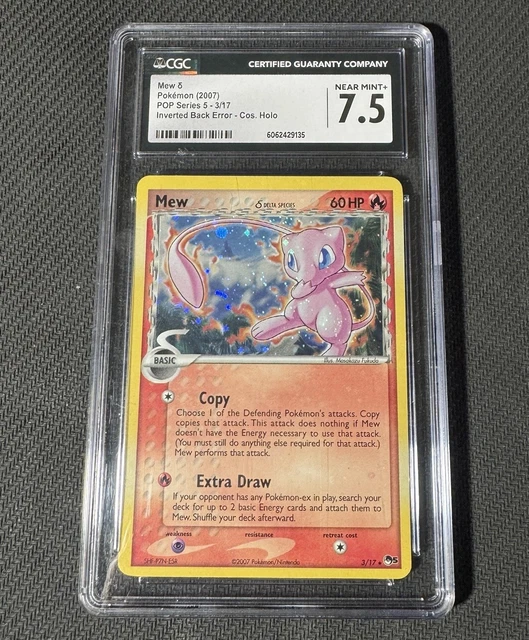 Nintendo Pokemon TCG CGC 7.5 Mew 3/17 POP Series 5 Holo Rare English 2007