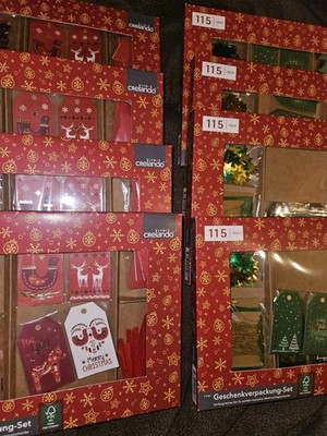 8 X Geschenkverpackung SET  Weihnachten Kraftpapier Folie Tüten Usw.  920 Teile 