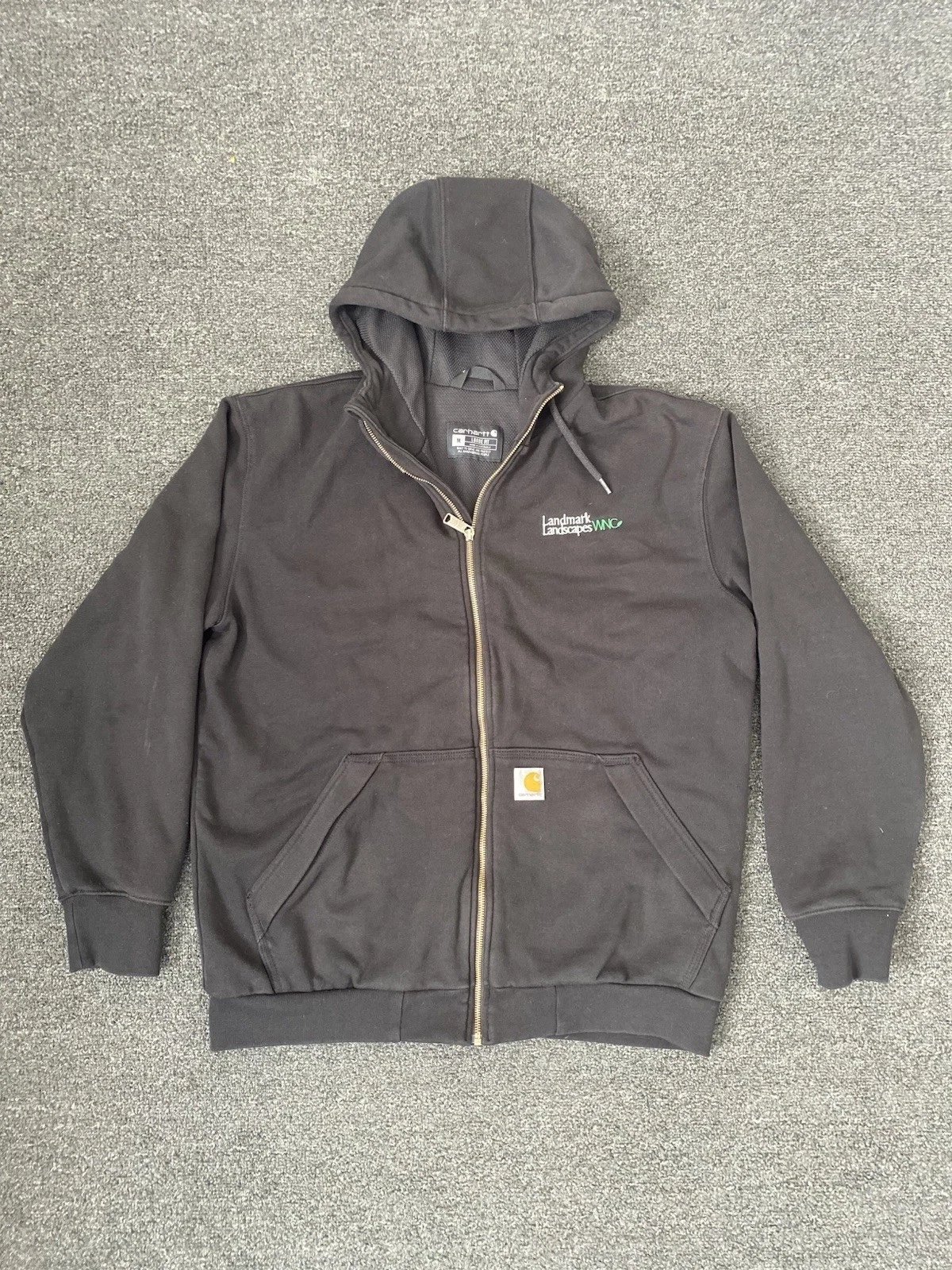 Carhartt Rain Defender Thermal Lined Loose Fit Hoodie Black Mens Medium Work