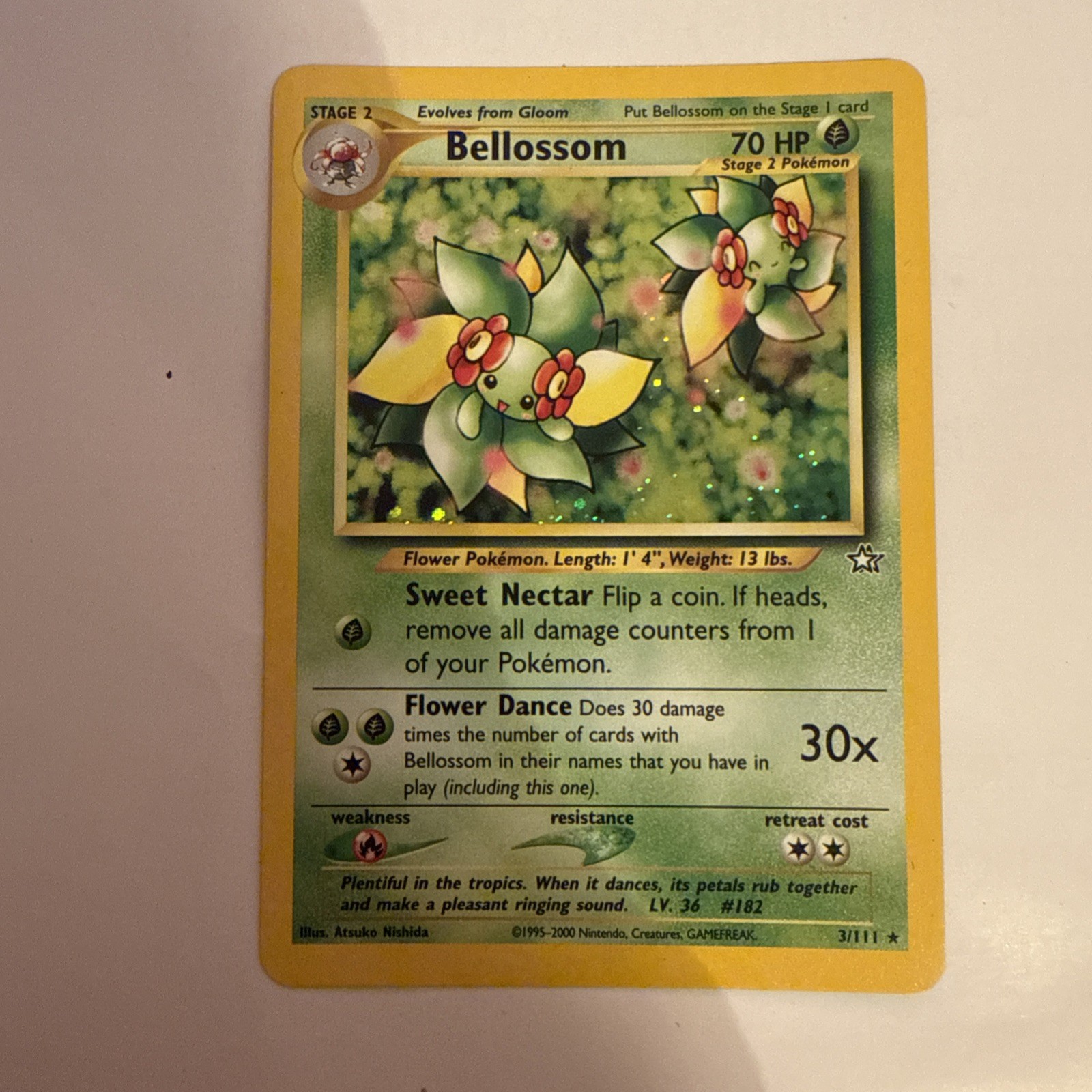 BELLOSSOM - 3/111 - NEO GENESIS UNLIMITED - HOLO RARE - POKEMON TCG - NM