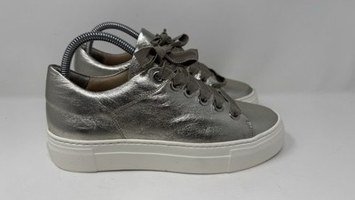 AGL Mollie Metallic Silver Women's Sneakers Size US 7.5 / 37.5 EU