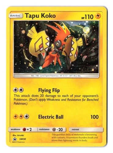 2017 Sun & Moon - Promos Tapu Koko Holo Black Star Promo #SM30