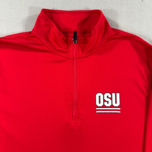 Ohio State Buckeyes Quarter Zip Pullover Mens Large Red Golf Stretch OSU Bucks - Picture 2 of 9