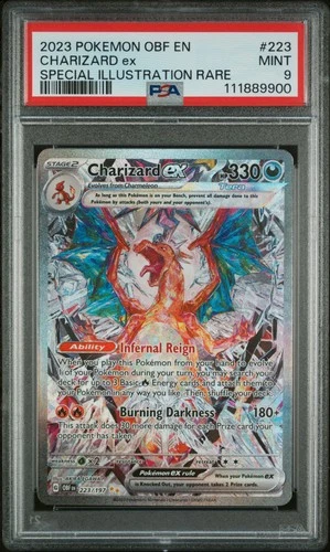 2023 POKEMON OBSIDIAN FLAMES SPECIAL ILLUSTRATION RARE #223 CHARIZARD EX PSA 9