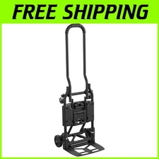 300lb Capacity Folding Hand Truck with Large Toe Plate - Compact & Convenient