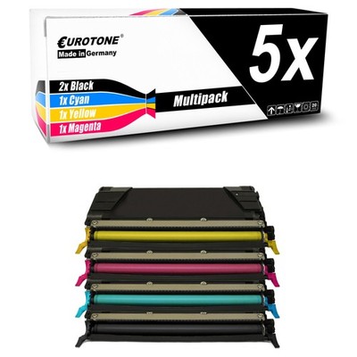 5x Toner ersetzt Lexmark C5222CS C5222KS C5222MS C5222YS C5222KS - C5222YS