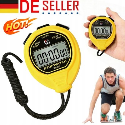 Digitale Stoppuhr mit Armband Wasserfest Sport Timer Chronograph LCD Display NEU