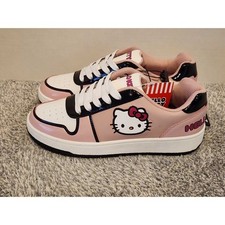 Zapatillas deportivas Hello Kitty by Sanrio de caña baja para mujer talla 7 zapatos rosa blanco nuevas con etiquetas