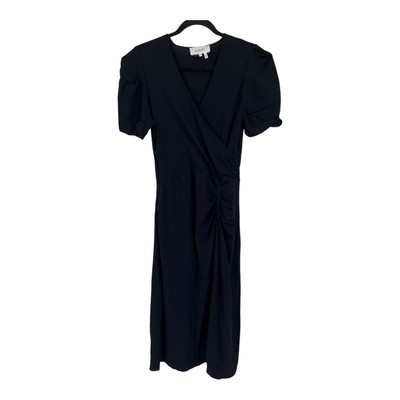 BA&SH Dress Oya wrap effect textured crepe midi size Small S