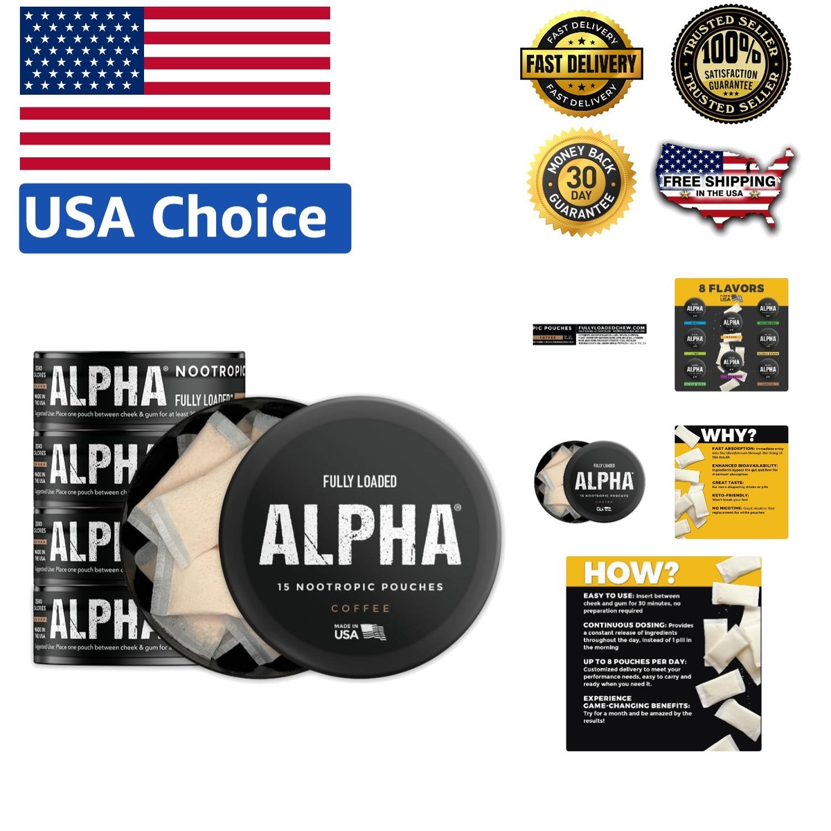 alpha chewing tobacco NZE Spearmint Focus Nootropic Pouches (Caffeine Free) NZE Cinnamon Focus Nootropic Pouches