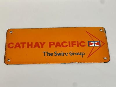 #ad Vintage Cathay Pacific Metal Sign Plaque – The Swire Group –Aviation Memorabilia $149.00