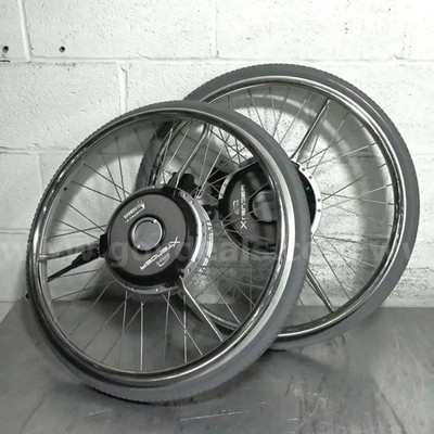 Pair of Yamaha Quickie Xtender 24'' Power Assist Wheelchair Wheels - No Battery 