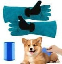Bite Proof Animal Handling Gloves - Heavy Duty Leather Scratches Protect Mitts