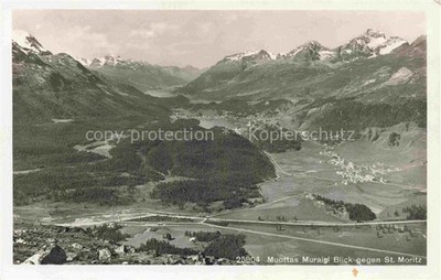 St Moritz  SANKT MORITZ GR Muottas-Muraigl Engadin Bergpanorama Tal See Wald Gle