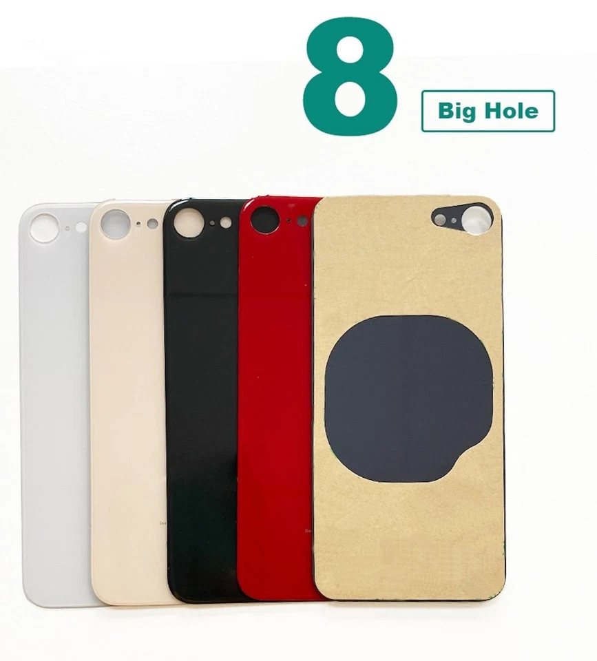 iPhone 8  - Coperchio posteriore in VETRO  con Foro GRANDE - Applicazione Facile - Immagine 2 di 4