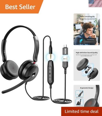 Lightweight On-Ear Headphones with Active Noise Cancellation for ALL Devices