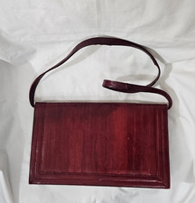Vintage Genuine Red Eel Skin Satchel Handbag Made in Korea Shoulder Bag 12"X7.5"