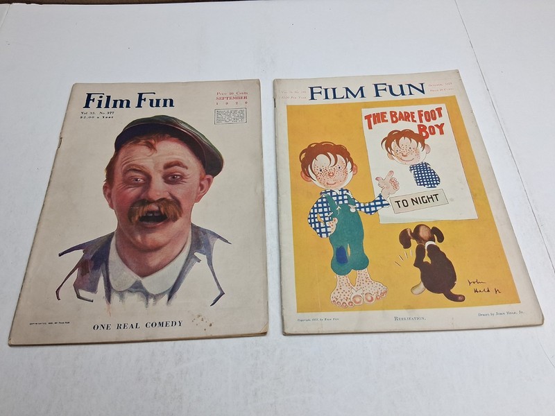 Lot X 2 VTG Film Fun Magazine Sept 1920, Oct 1921, Z11