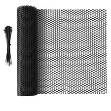 16.4 FT x 15.7 in Roll Mesh Fence, Versatile Black Plastic Fencing & Netting,...
