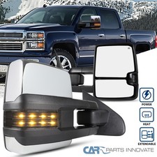 Fits 14-18 Silverado Sierra Chrome Power Heated Tow Mirrorssmoke Led Signal Fits 14-18 Silverado Sierra Chrome Power Heated Tow Mirrorssmoke Led Signal