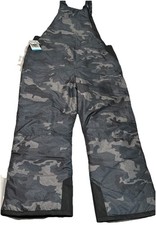 Arctic Quest Water/wind Resistant Ski and Snow Bib Overalls In Black/Gray Camo