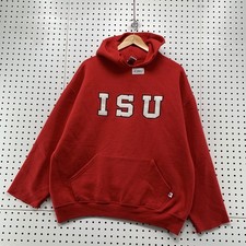 Vintage Russell Athletic ISU Illinois State University Hoodie Sweatshirt XL Red