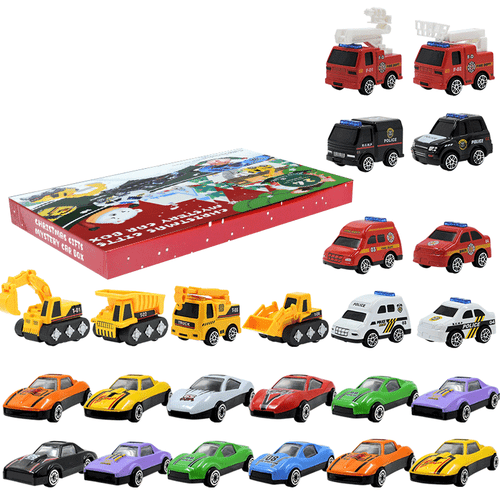 Christmas Advent Calendar 24 Days Countdown Calendar Toys Pull Back Cars Vehi - Picture 7 of 10