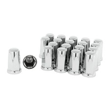 33mm by 3 1/4in Height Chrome Plastic Lug Nut Covers ABS Anti Rust Pack of 20
