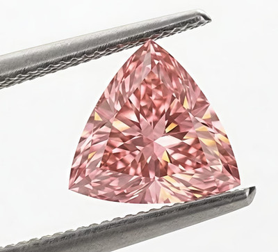 5 CT Fancy Pink Color Trillion Cut VVS1 Diamond Premium Quality 12 MM gemstone