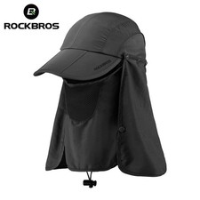 ROCKBROS Sun Hat with Removable Neck Flap and Face Mask UPF 50 Sun Protectiona