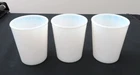 3 Vintage Hazel Atlas Opalescent Fiery Milk Glass 7 Oz  Tumblers