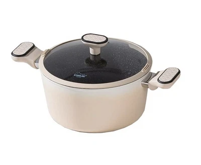 STONELINE® 24cm Bratentopf Induktion Antihaft 24cm Kochtopf Cremé IIWahl 26114 - Bild 1 von 4