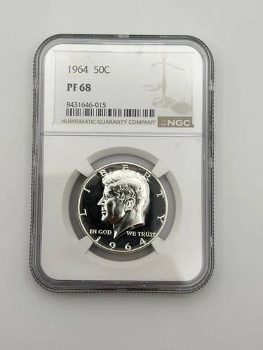 1964 Kennedy Half Dollar NGC PF68 Silver Proof 90% $0.50 Coin