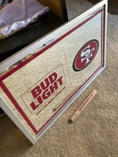🔥 Bud Light San Francisco 49ers Football Mirror beer sign pub bar