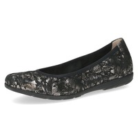 Caprice Damen Ballerinas Aus Leder, Schwarz (Black/Gunmetal), 39