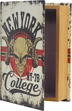 Decorative Book Boxes, Faux Wood cover Storage for Hidden Jewelry, Money, and Ca