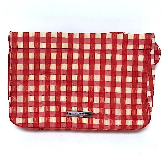 Bolso sin asas LOEFFLER RANDALL 2WAY a cuadros de guinga cinta roja Foto 2 de 4
