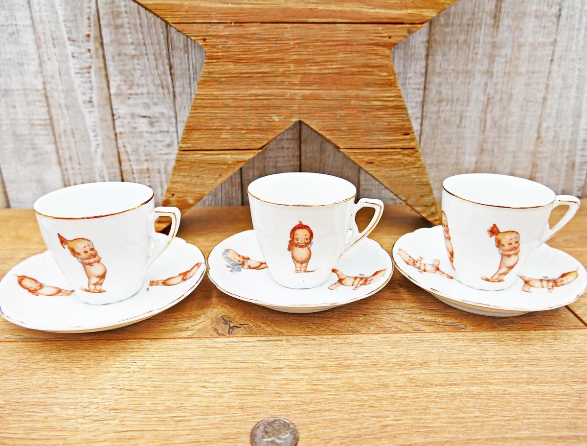 Vintage Kewpie Child's Tea Set Rose O'Neill Wilson Bavaria 15 Pcs