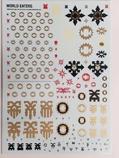 World Eaters Transfer Sheet, Decals, Khorne Berzerkers, Jakhals, CSM, GW, 40k