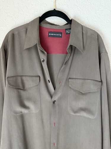 Baracuta 100% Seide Button Down Hemd