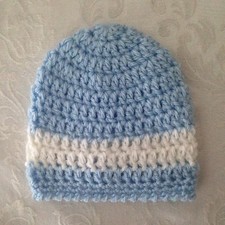 Hand Crocheted NEWBORN Baby Infant BEANIE CAP HAT Girls Boys MADE IN THE USA
