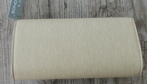 NUOVA CON ETICHETTE SONDRA ROBERTS POCHETTE LINO BORDO BAMBÙ TRACOLLA - Foto 2 di 4