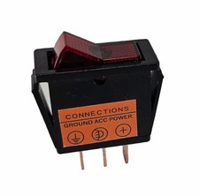 Kfz-Schalter beleuchtet Kippschalter 3-polig 12V/20A rot 2 Stellungen EIN/AUS