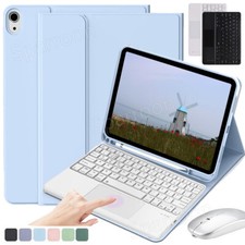 For iPad 11th Gen A16 2025/10th Gen Touchpad Keyboard Case Cover With Pen Holder